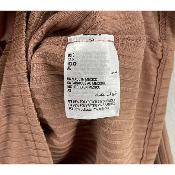 INC International Concepts Top Women's Sz Small Tan Ribbed Cut-Out Long Sleeves - Picture 10 of 12